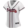 Women Atlanta Braves Home White Custom MLB Jersey - uafactory