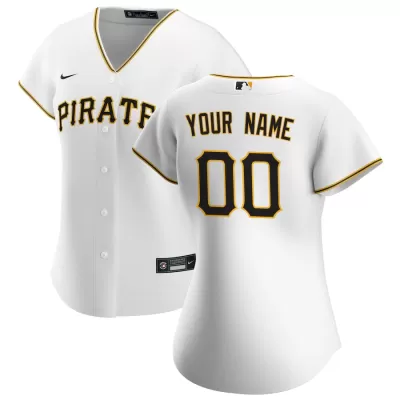 Women Pittsburgh Pirates Home White Custom MLB Jersey - uafactory