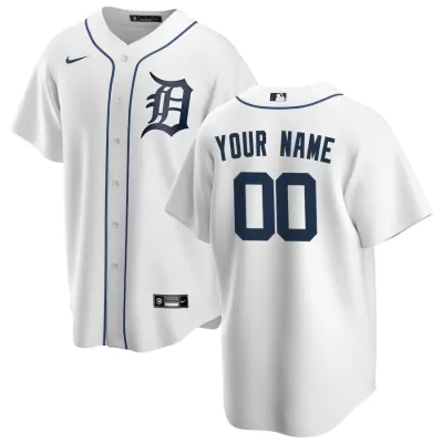 Men Detroit Tigers Home White Custom MLB Jersey - uafactory