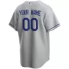 Men Los Angeles Dodgers Gray Custom MLB Jersey - uafactory