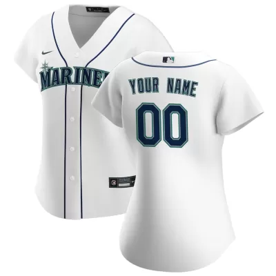 Women Seattle Mariners Home White Custom MLB Jersey - uafactory