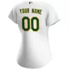 Women Oakland Athletics Home White Custom MLB Jersey - uafactory