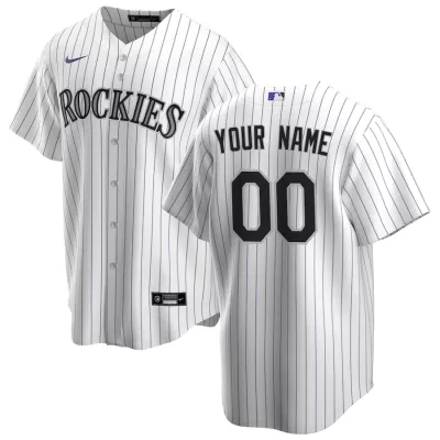 Men Colorado Rockies Home White&Purple Custom MLB Jersey - uafactory