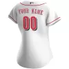 Women Cincinnati Reds Home White Custom MLB Jersey - uafactory