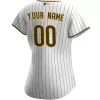 Women San Diego Padres Home White&Brown Custom MLB Jersey - uafactory