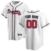 Men Atlanta Braves Home White Custom MLB Jersey - uafactory