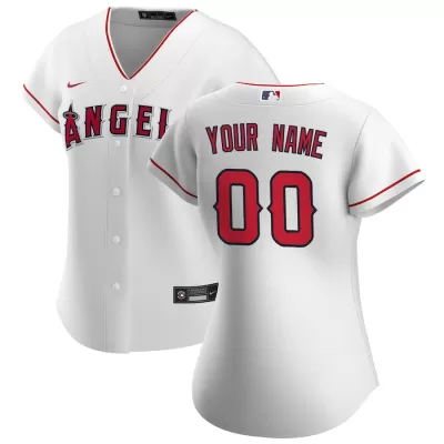 Women Los Angeles Angels Home White Custom MLB Jersey - uafactory