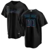 Men Miami Marlins Black Alternate Custom MLB Jersey - uafactory