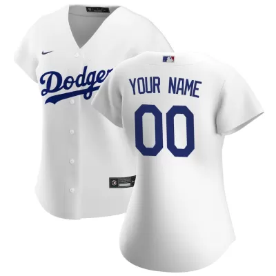 Women Los Angeles Dodgers Home White Custom MLB Jersey - uafactory