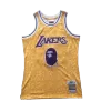 Men's Los Angeles Lakers BAPE #93 Yellow Retro Jersey - uafactory