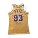 Men's Los Angeles Lakers BAPE #93 Yellow Retro Jersey - uafactory