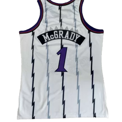 Men's Toronto Raptors McGrady #1 White Retro Jersey 1998/99 - uafactory