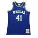 Men's Dallas Mavericks Nowitzki #41 Blue Retro Jersey 1998/99 - uafactory