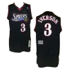 Men's Philadelphia 76ers Iverson #3 Black Retro Jersey 1997/98 - uafactory