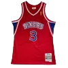 Men's Philadelphia 76ers Iverson #3 Red Retro Jersey - uafactory