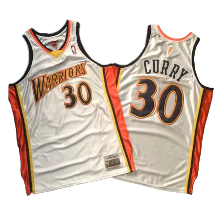 Men's Golden State Warriors Curry #30 White Retro Jersey 2009/10 - uafactory