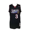 Men's Philadelphia 76ers Iverson #3 Black Retro Jersey 1997/98 - uafactory