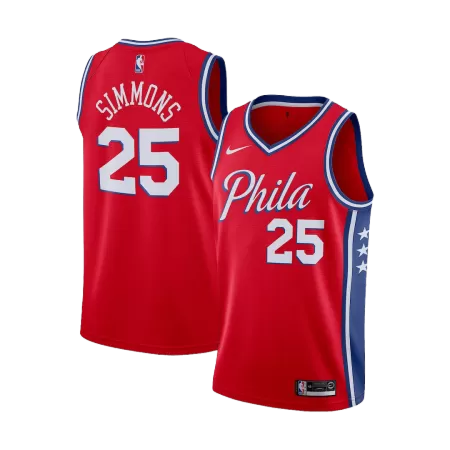 Philadelphia 76ers Simmons #25 Swingman Jersey Red for men - Statement Edition - uafactory