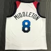 U.S. Men's Basketball Team Khris Middleton #8 2021 Swingman Jersey White for men - uafactory