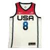 U.S. Men's Basketball Team Khris Middleton #8 2021 Swingman Jersey White for men - uafactory