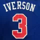 Men's Philadelphia 76ers Allen Iverson #3 Blue Retro Jersey - uafactory