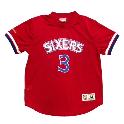 Men's Philadelphia 76ers Allen Iverson #3 Red Retro Jersey - uafactory