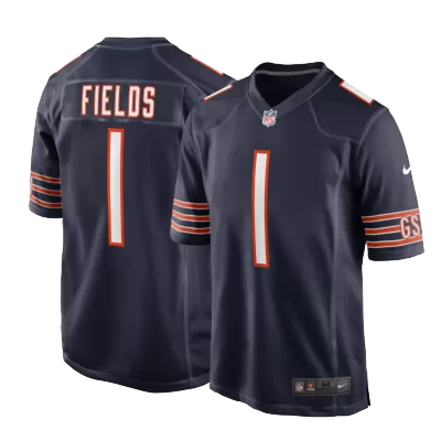 Men Chicago Bears Justin Fields #1 Navy Game Jersey - uafactory