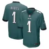 Men Philadelphia Eagles HURTS #1 Green Game Jersey - uafactory