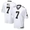 Men New Orleans Saints HILL #7 White Game Jersey - uafactory