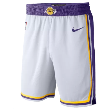 Men's Los Angeles Lakers White Basketball Shorts 2019/20 - Association Edition - uafactory