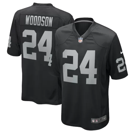 Men Las Vegas Raiders WOODSON #24 Black Game Jersey - uafactory