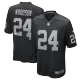 Men Las Vegas Raiders WOODSON #24 Black Game Jersey - uafactory