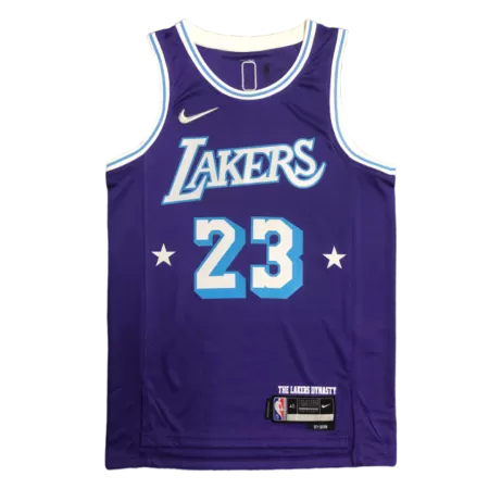 Los Angeles Lakers LeBron James #23 2021/22 Swingman Jersey Purple for men - City Edition - uafactory