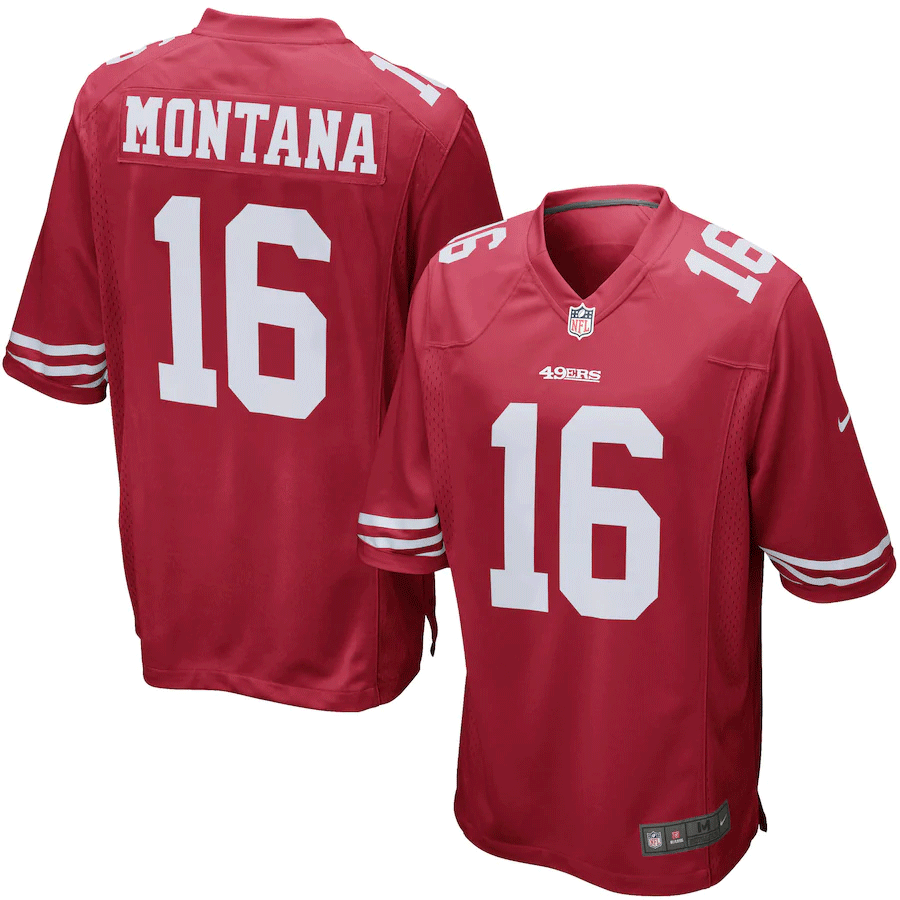 Men San Francisco 49ers MONTANA #16 Game Jersey - uafactory