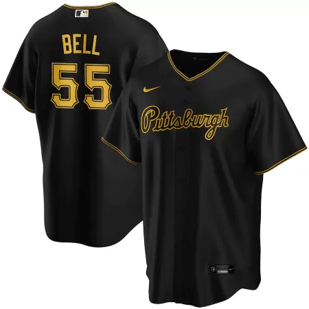 Men Pittsburgh Pirates Josh Bell #55 Black Alternate MLB Jersey - uafactory