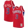 Men's Philadelphia 76ers Iverson #3 Red Retro Jersey - uafactory