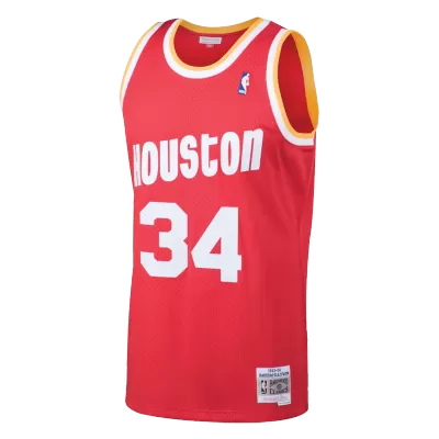 Men's Houston Rockets Hakeem Olajuwon #34 Red Retro Jersey 1993/94 - uafactory