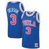 Men's Philadelphia 76ers Iverson #3 Blue Retro Jersey 1996/97 - uafactory