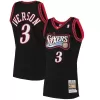 Men's Philadelphia 76ers Iverson #3 Black Retro Jersey 1997/98 - uafactory