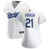 Women Los Angeles Dodgers Dodgers BUEHLER #21 Home White MLB Jersey - uafactory