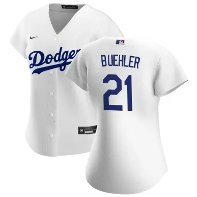 Women Los Angeles Dodgers Dodgers BUEHLER #21 Home White MLB Jersey - uafactory