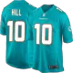 Men Miami Dolphins HILL #10 Dark Green Game Jersey - uafactory