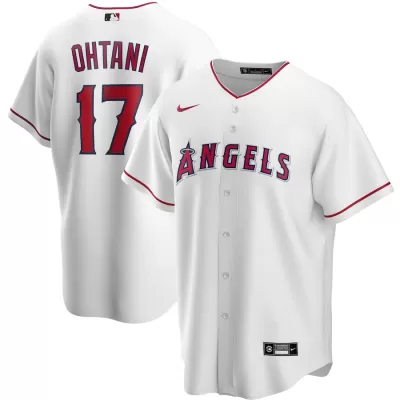 Men Los Angeles Angels Shohei Ohtani #17 Home White MLB Jersey - uafactory