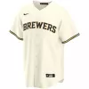 Men Milwaukee Brewers Christian Yelich #22 Home Cream MLB Jersey - uafactory