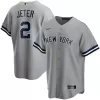 Men New York Yankees Derek Jeter #2 Home Grey MLB Jersey - uafactory