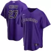 Men Colorado Rockies Trevor Story #27 Purple Alternate MLB Jersey - uafactory