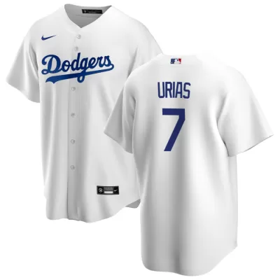 Men Los Angeles Dodgers Julio Urías #7 Home White MLB Jersey - uafactory