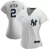 Women New York Yankees Derek Jeter #2 Home White MLB Jersey - uafactory