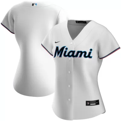 Women Miami Marlins Home White MLB Jersey - uafactory