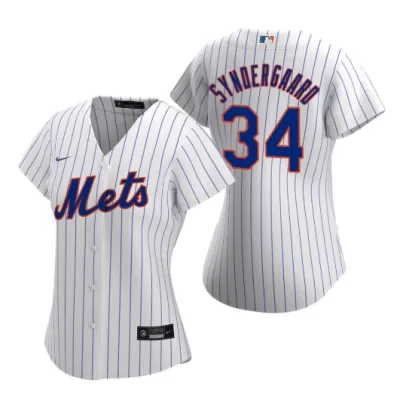 Women New York Mets Noah Syndergaard #34 Home White MLB Jersey - uafactory